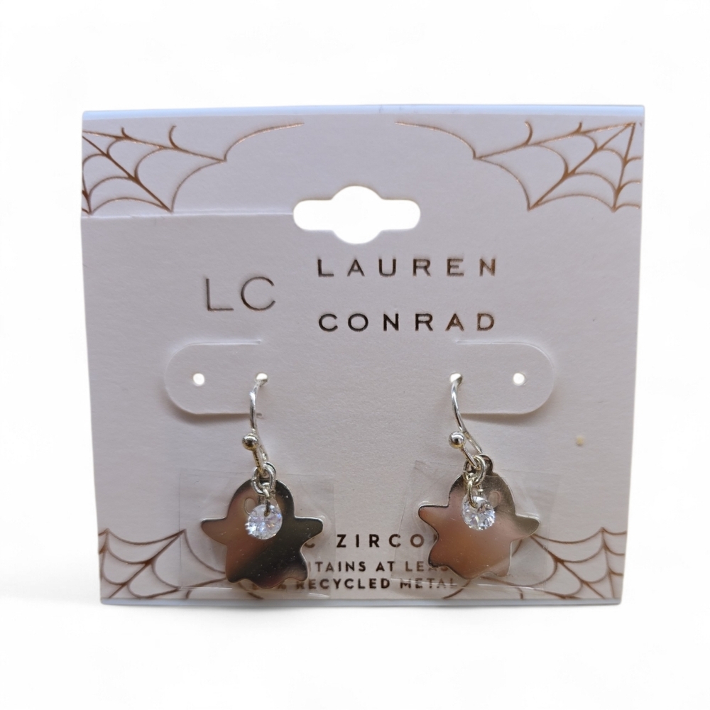LC Lauren Conrad Silver Ghost Earrings